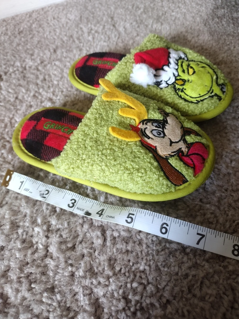 Grinch Holiday Plush Slippers - Green